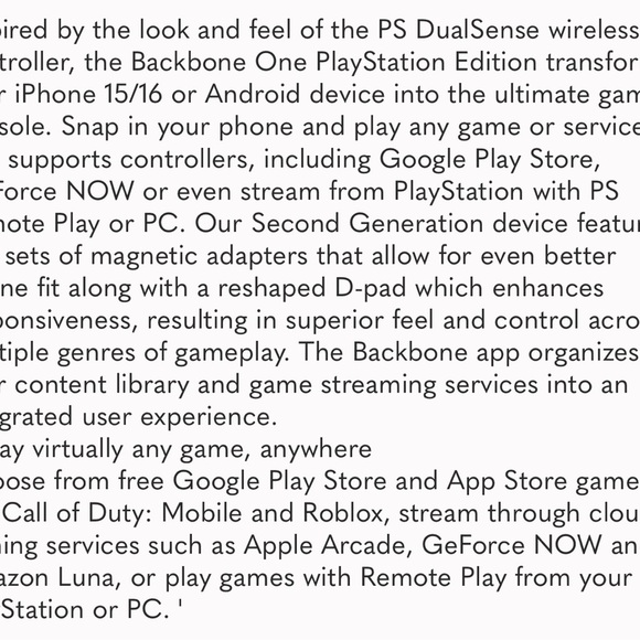 Backbone One PlayStation Edition (USB-C) Mobile Gaming Controller iPhone Android - Picture 8 of 8